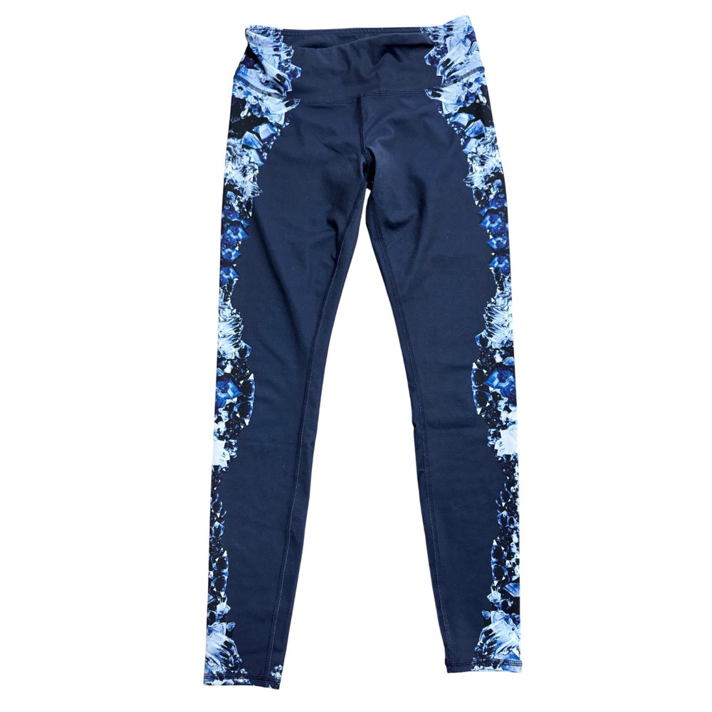 ALO Yoga Navy Blue Floral-Print High-Rise Leggings